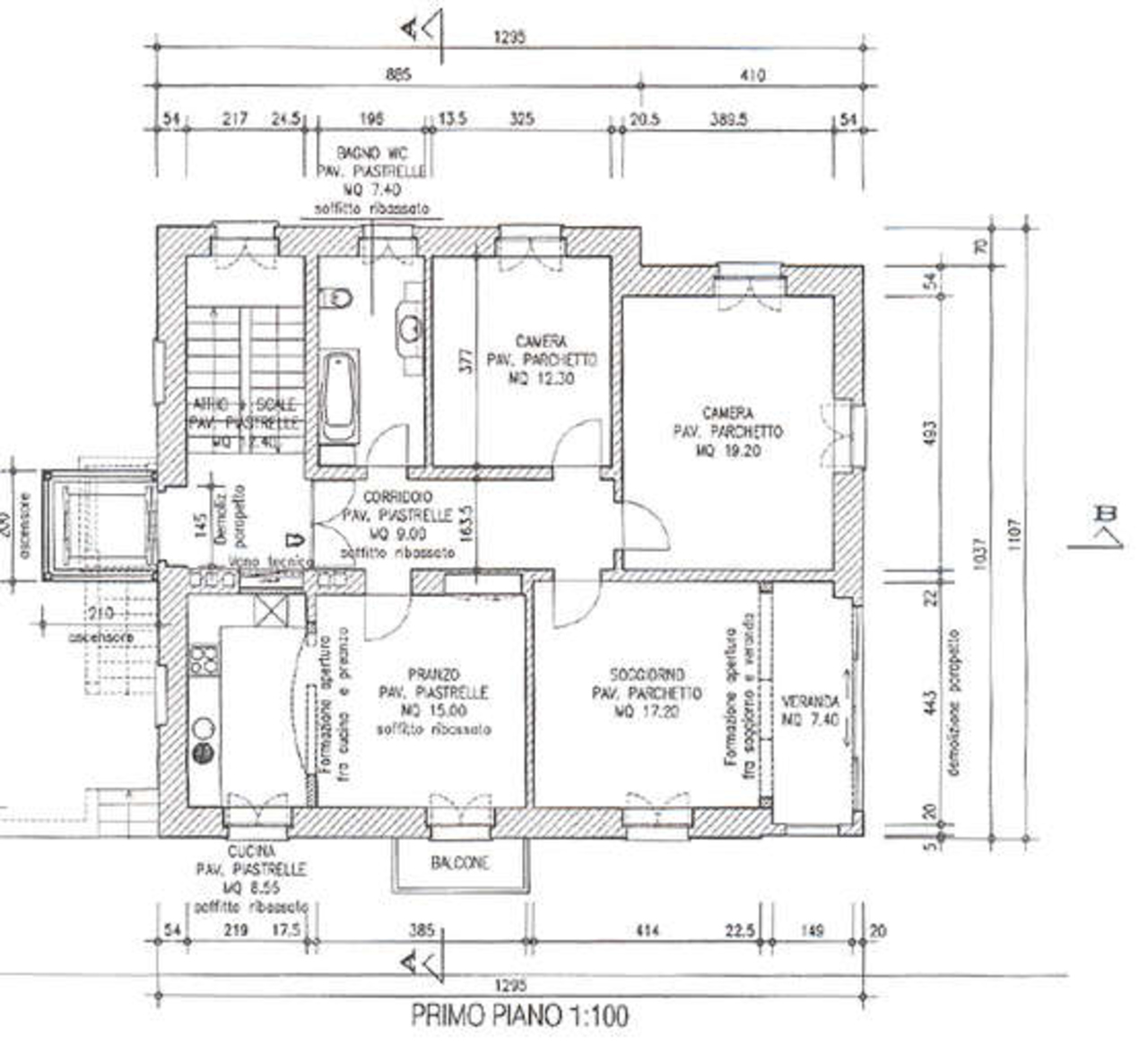 Planimetria , Appartamento affitto, 6500 Bellinzona 1