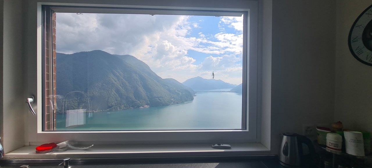 Vista dalla cucina , Wohnung zu vermieten, 6974 Aldesago