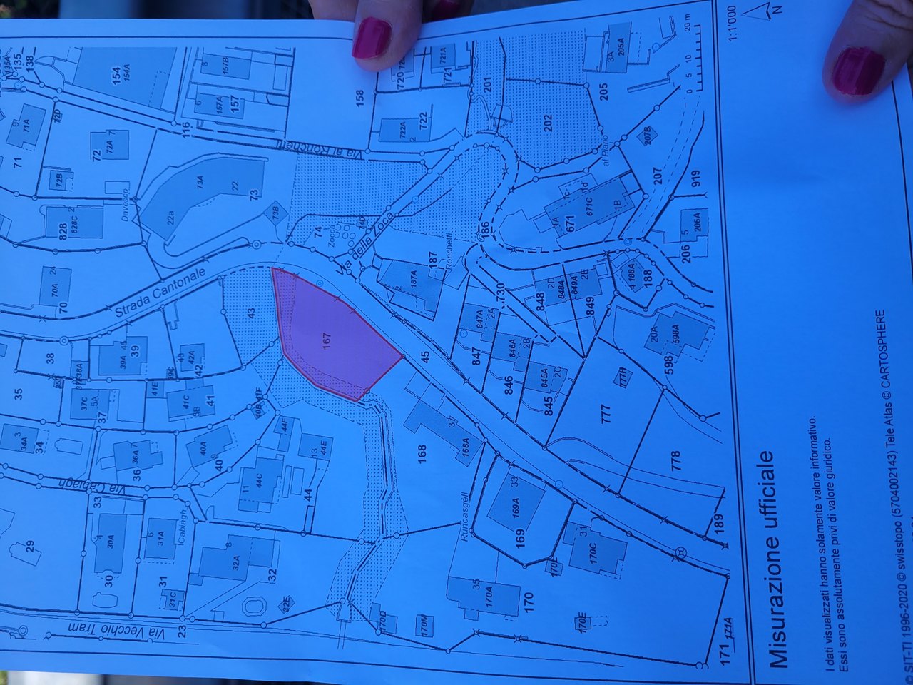 Mappale 167 - superficie fondo totale 1069 mq , Terreno vendita, 6900 Lugano